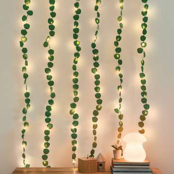 LED Eucalyptus Vine Curtain String Lights Warm White - West & Arrow
