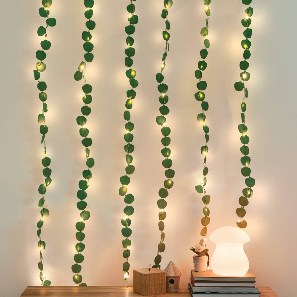 Photos - Other interior and decor LED Eucalyptus Vine Curtain String Lights Warm White - West & Arrow