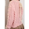 Women's Chic Lace Up Cable Knit Sweater - Pretty Garbage - 2 of 2