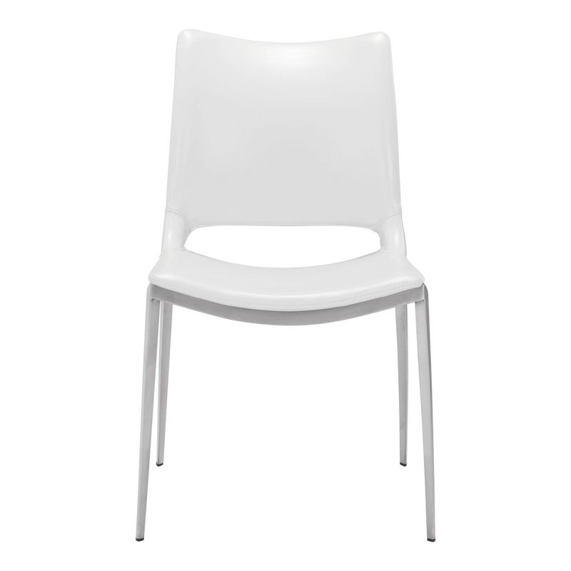 Set of 2 Geary Dining Chairs White/Silver - ZM Home, 4 of 12