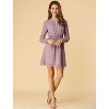 INSPIRE CHIC Women's Choker V Neck Vintage Flared Gilding Metallic Shiny Star A-Line Dress - 3 of 4