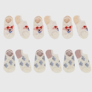 Alilang Women's Charming No Show Socks Seamless Toe Cotton 6Pk - 1 of 4