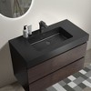 FAMYYT 36 in. Single Sink Floating Walnut Bath Vanity with Black Ceramic Top, U Shape Drawer, Assembled - 2 of 4