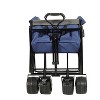 CAVINAS Collapsible Foldable Extended Wagon Cart with Canopy, All-Terrain Shopping Cart with Side Pocket and Brakes, Heavy-Duty Wagon - 3 of 4