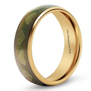 6mm Color Changing Wedding Band for Women or Men Mood Ring 6mm Gold Stainless Steel Ginger Lyne Collection - 1 of 4