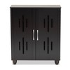 Baxton Studio Renley Espresso Wood 2 Door Shoe Storage Cabinet Brown: Freestanding Organizer, Holds 8 Pairs - 3 of 4