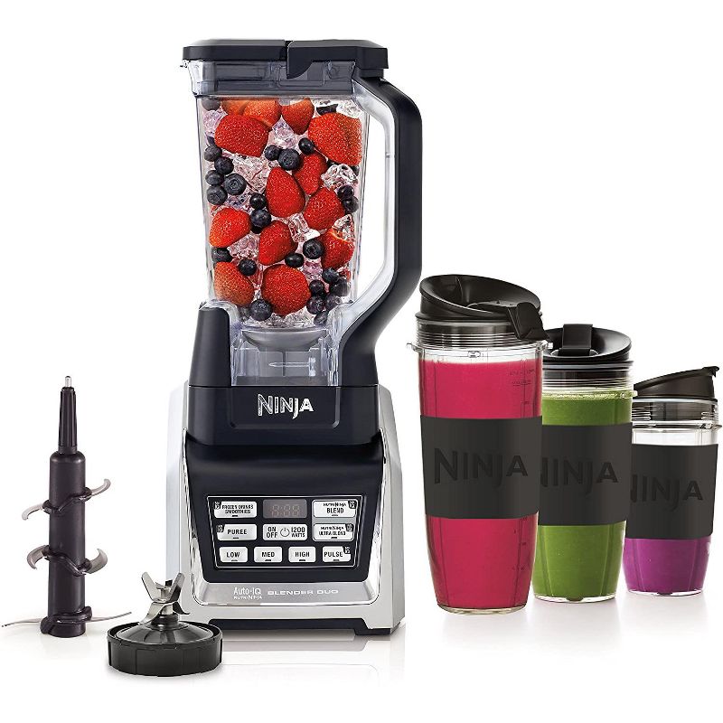 Nutri Ninja Personal and Countertop Blender with 1200-Watt Auto-iQ Base 72-Ounce Pitcher, and 18, 24, and 32-Ounce Cups with Spout Lids (BL642), 5 of 9