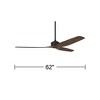 62" Casa Vieja Modern Industrial 3 Blade Indoor Outdoor Ceiling Fan with Remote Control Matte Black Dark Walnut Wood Damp Rated for Patio Exterior - 4 of 4