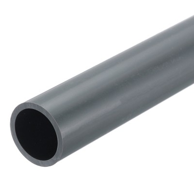 Unique Bargains Water Plumb DIY Crafts High Impact Rigid Round Pipes 8" Length ID 0.85" OD 1.02" Light Grey