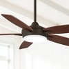 52" Minka Aire Modern Indoor Ceiling Fan with LED Light Remote Control Oil Rubbed Bronze for Living Room Kitchen Bedroom Family - 2 of 4