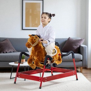 Mshliw Interactive Plush Spring Rocking Horse for Kids 3+, Ride-On Horse with Sounds, Soft Saddle, Stable Frame for Boys and Girls, Halloween gift - 1 of 4