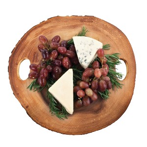 Twine Acacia Wood Cheese Board with Handles, Cheese Platter, Charcuterie board Set, Cheese Tray, Natural Wood - 1 of 4
