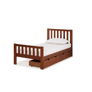 Twin Aurora Bed With Storage Drawers Chestnut - Alaterre Furniture, Brown