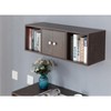 Basicwise Wall Mounted Office Computer Desk and Floating Hutch Cabinet - 4 of 4