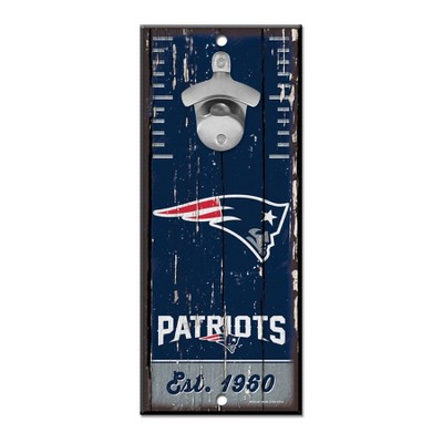 NFL New England Patriots Bottle Opener Wood Sign