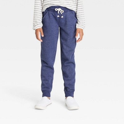 Girls navy blue jogging bottoms sale