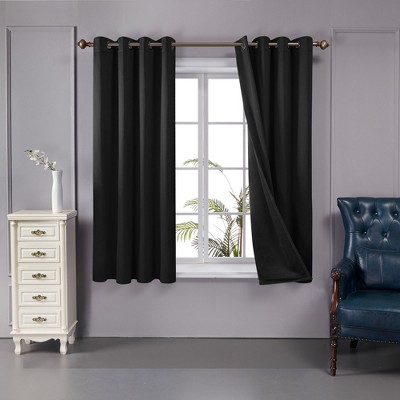 Deconovo 100 Percent Blackout Double Layers Lined Curtain (2 Panel)
