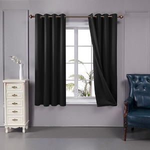 Deconovo 100 Percent Blackout Double Layers Lined Curtain (2 Panel) - 1 of 4