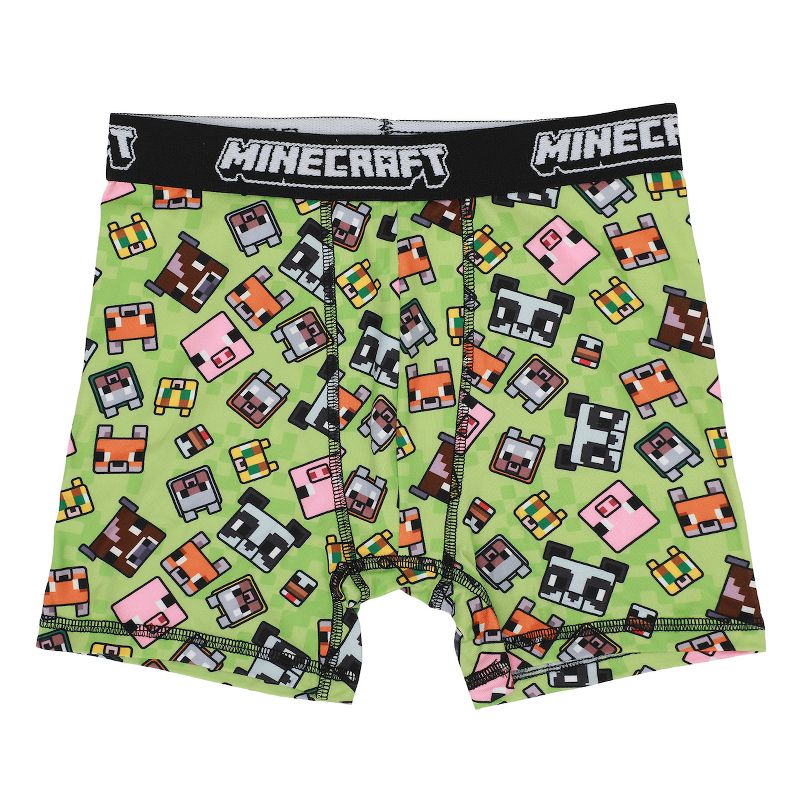 Youth Boys Minecraft Boxer Brief Underwear 5-Pack - Pixelated Comfort for Gamers, 2 of 6