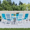 vidaXL Garden Highback Chair Cushions 6 pcs Blue 47.2"x19.7"x1.2" Polyester, Indoor & Outdoor Use, Foam Fiber Filling - 2 of 4