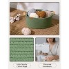 Aoibox Woven Cotton Rope Storage Basket with Wooden Handles Decorative Green Organizer 13 Inch 3 Pack - 3 of 4