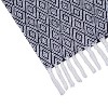 Americanflat Omala Throw Blanket in Navy and White Double Diamond - 100% Cotton with Fringe - 50" x 60" - 3 of 4