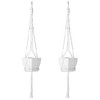 LakeForest "2Pcs Cotton Rope Plant Hangers 40in, 4-Leg Net Bags for Round or Square Pots 4-11in, Flowerpot Holders"White - 3 of 4