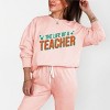 The Life Of A Teacher Puff/Glitter - Womens Lightweight Garment Dyed Sweatshirt - 3 of 3