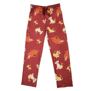 The Lion King All-Over Character Print Adult Burgundy Sleep Pajama Pants - 1 of 4