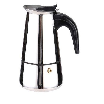 Home Basics 6 Cup Stainless Steel Espresso Maker, Silver