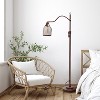 Vintage Arched Floor Lamp with Iron Mesh Shade Red - Lalia Home: UL Listed, Adjustable Height, Metal Body - 4 of 4