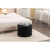 CAVINAS Storage Bench for Bedroom,Round Storage Ottoman Bench with Wooden Shelving for Living Room,Bedroom,Ivory/Black/White/Orange - 2 of 4