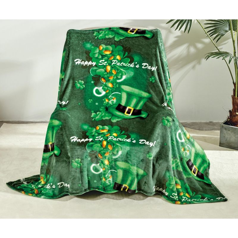 Noble House St. Patricks Day Super Cozy and Lightweight Microplush Throw Blanket 50"x70", 1 of 5
