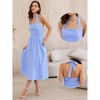 INSPIRE CHIC Women's Off Shoulder Halter Corset High Waist Swing Flowy A-Line Midi Dresses - 2 of 4