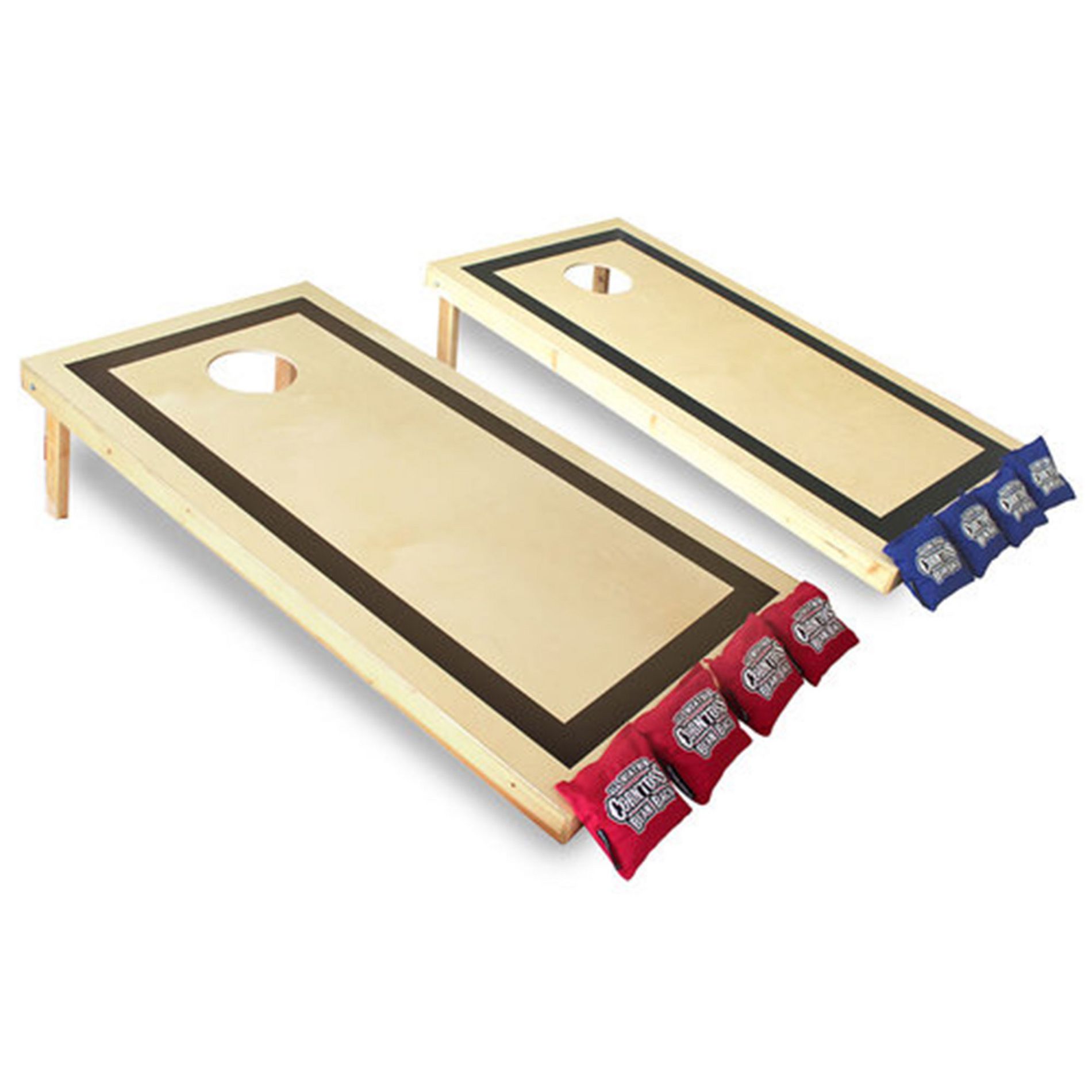 Driveway Games Regulation Size Wood Cornhole Game with All Weather Bean Bag for Storage, Sports, Recreation, and Outdoor Gaming, Natural
