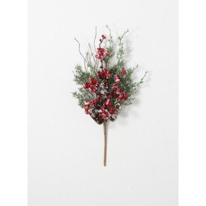 Sullivans Pine & Berry Artificial Stem 22"H Green - 1 of 3