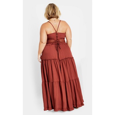 Women's Plus Size Aura Maxi Dress - cinnamon | CITY CHIC