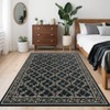 Modern Washable Area Rug for Living Room, Floral Printed Floor Rug with Non Slip Backing, Ultra-Thin Stain Resistant Carpet for Home - 2 of 4