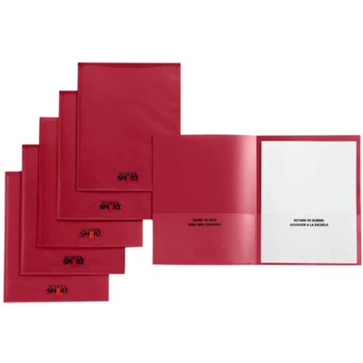 School Smart Take Home Folder, Red, Set of 24