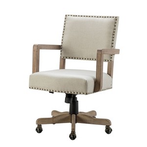 Debora Modern Task Chair Arm Chair for Living Room and Office Room  with Nailed Trims| KARAT HOME - 1 of 4