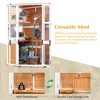 Whisen Outdoor Garden Storage Cabinet with Lockable Door & Waterproof Roof, Mini Greenhouse Cold Frame for Backyard Patio Lawn - 3 of 4