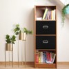 Aoibox Fabric Storage Cube Bins with Lids Foldable Organizer Collapsible Basket Metal Handles Black 3 Pieces Home Closet - 3 of 4
