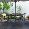 Outsunny Rectangle Outdoor Dining Table for 6 People, Steel Rectangular Patio Table with Umbrella Hole, Steel Frame for Garden, Balcony, Black - 2 of 4