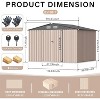 Acekool 8x10 FT Metal Outdoor Storage Shed, Lockable Garden Tool Organizer with Sloped Roof, Air Vents, Upgraded Frame for Backyard Patio Lawn - 2 of 4