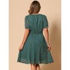 Allegra K Women's Square Neck Metallic Stars Ruffle A-Line Stretch Waist Midi Dress - 3 of 4