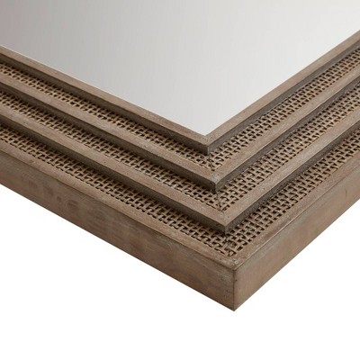 Naomi 37" Bronze and Wood Rectangular Mirror
