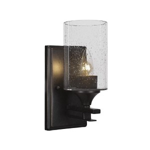 Toltec Lighting Uptowne 1 - Light Sconce in  Dark Granite with 4" Clear Bubble Shade - 1 of 1