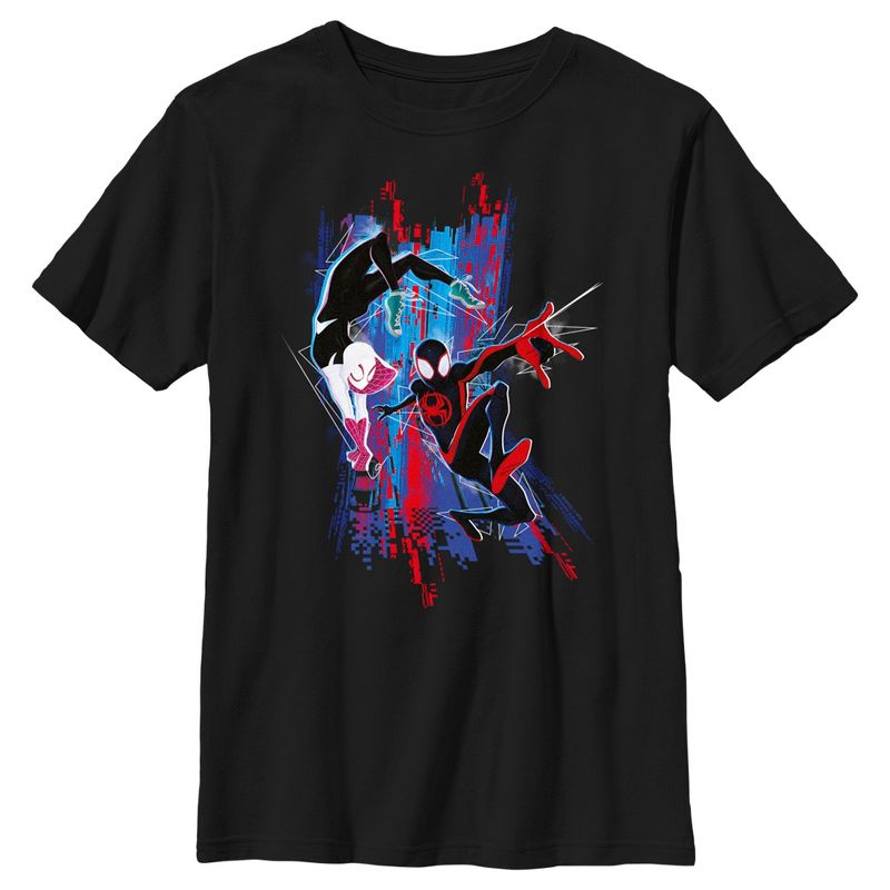 Boy's Spider-Man: Across the Spider-Verse Miles Morales and Spider Gwen T-Shirt, 1 of 6