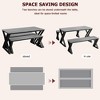 Kitchen Dining Set with Benches, 44.8" Kitchen Table Set for 4, Sturdy Metal Kitchen Table Set with X Metal Frame - 3 of 4