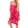 LA LEELA Women's Summer Beach Bikini Wraps Sarong Cover up Wrap Skirt Swimsuit Swimwear Cover Ups Bathing Suit for Women One Size Red, Fish - 2 of 4